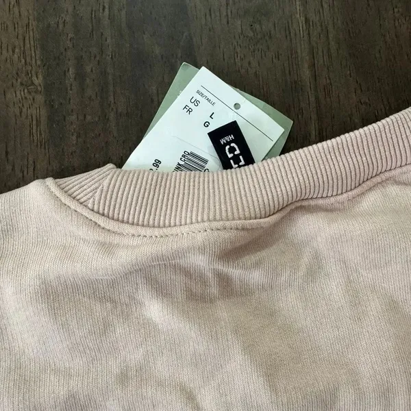 H&M Pink Cropped Sweatshirt Smile - Image 5