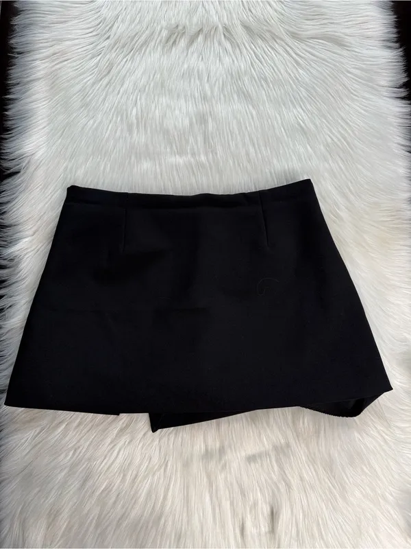 Zara Black Faux Wrap Mini Skort - Image 5