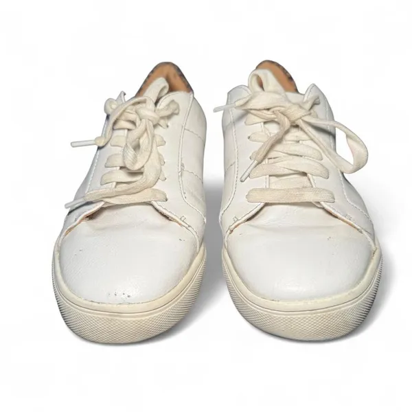 Dolce Vita Women’s Size 7.5 White Leather Sneakers Leopard Print Heel Casual Sho - Image 4