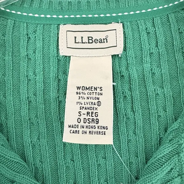 L.L. Bean Women's Kelly Green Spring Cardigan Sweater Small Regular‎ NwT - Image 9