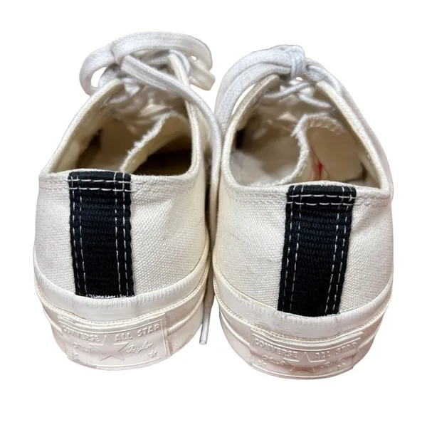 Comme des Garcons PLAY x Converse Chuck Taylor All Star Low Cream‎ Shoes size 6 - Image 6