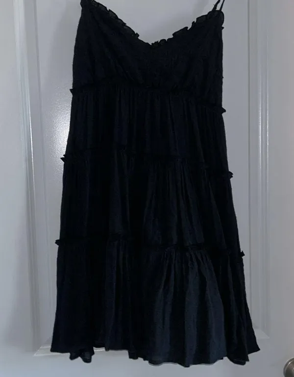 NWT Mustard seed black ruffle mini dress - Image 2
