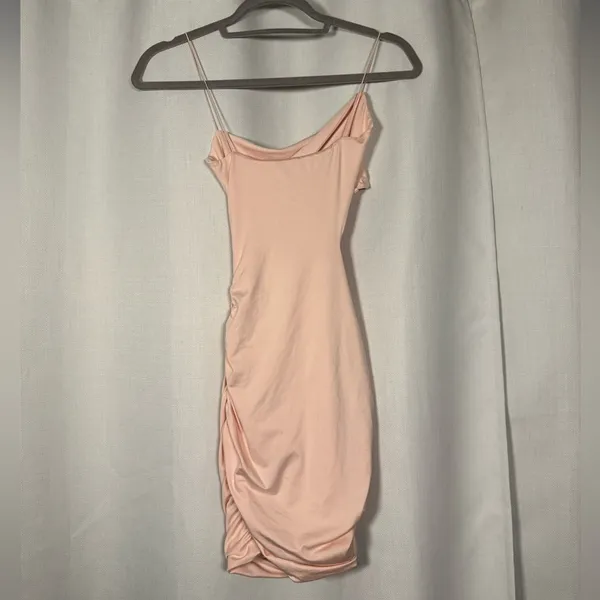 Oh Polly Entwined Blush Pink Twist Cut Out Mini Dress Size 2 - Image 5