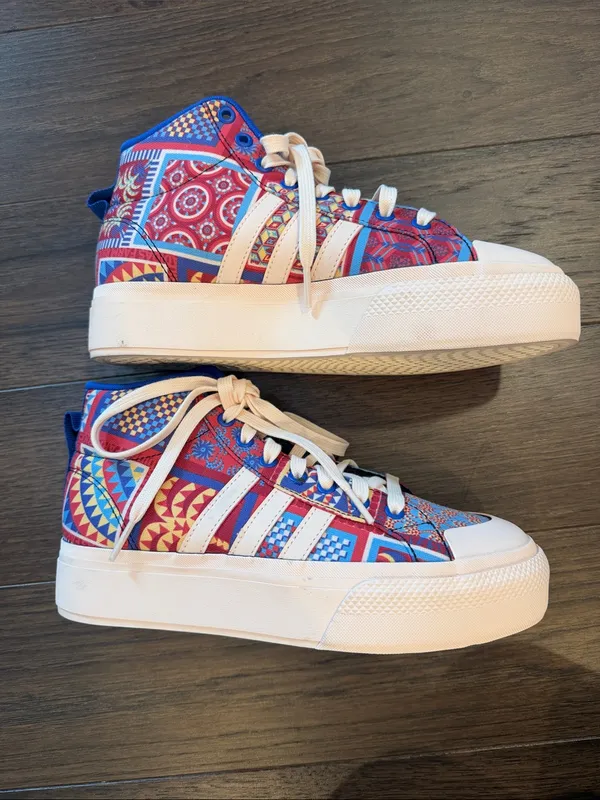 Adidas FARM Rio x Bravada 2.0 Platform Mid Skateboard Patchwork Quilt 7.5 - C65 - Image 6