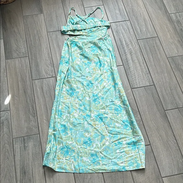 Hello Molly Aqua and Yellow Dress - Image 5