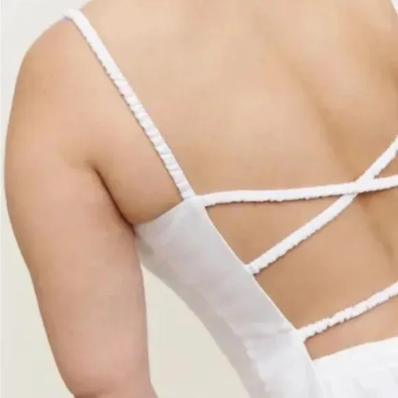 Reformation‎ | Amaya Strappy Open-Back 100% Linen Top in White - Image 4