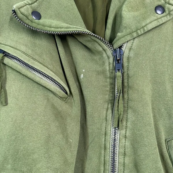 Free People XL Rebel Knit Moto Jacket olive green Utility Slouchy Sweatshirt - Image 5