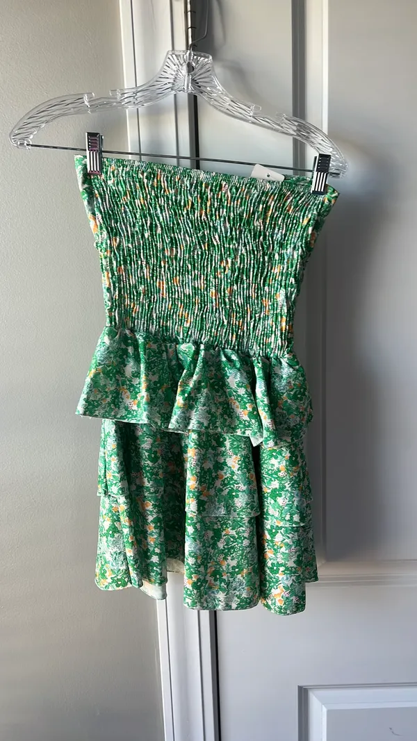 Green ruffle mini dress Size XS - Image 3