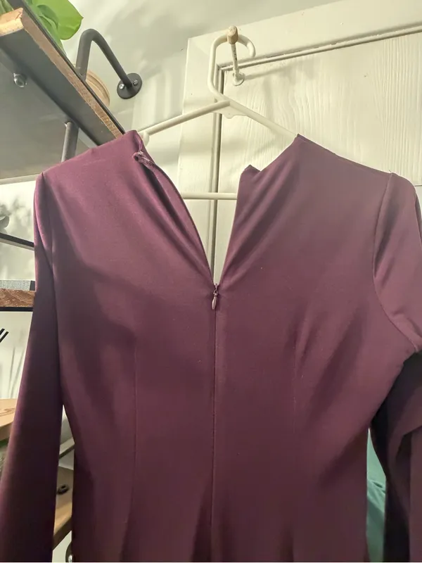 Calvin Klein Plum Twist-Front Long Sleeve Dress - Image 4