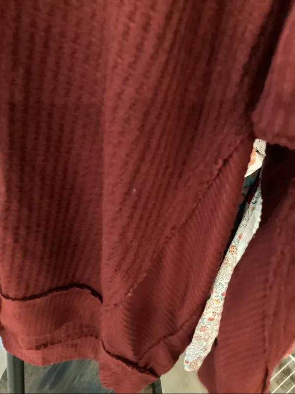 We the free waffle knit thermo rich wine color see one snag on 4th picture - Image 4