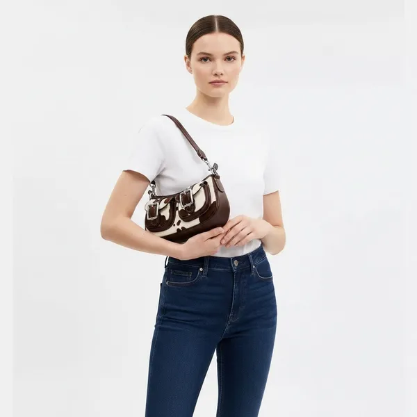Coach Ashton Bag Cow Print Haircalf Silver Authentic NWT Crossbody CCC83 - Image 5