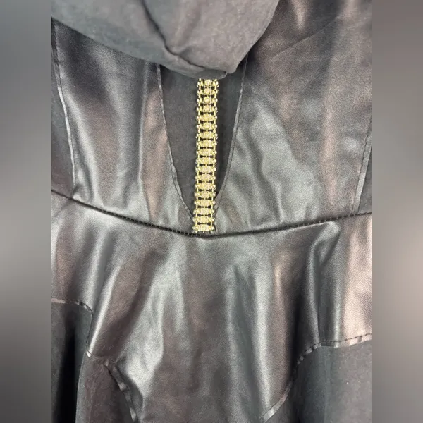 Goth Robe M Hoodie Black Zip Front - Image 4