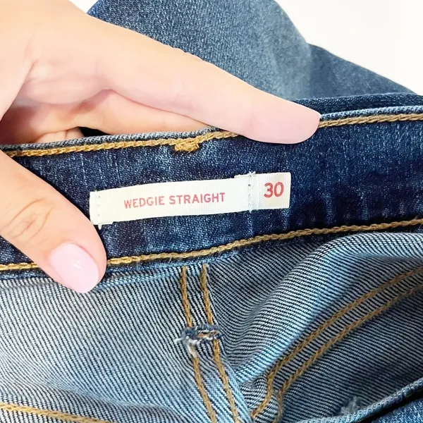 Levi's Wedgie Straight High Rise Ankle Jeans Dark Wash Blue - Image 2