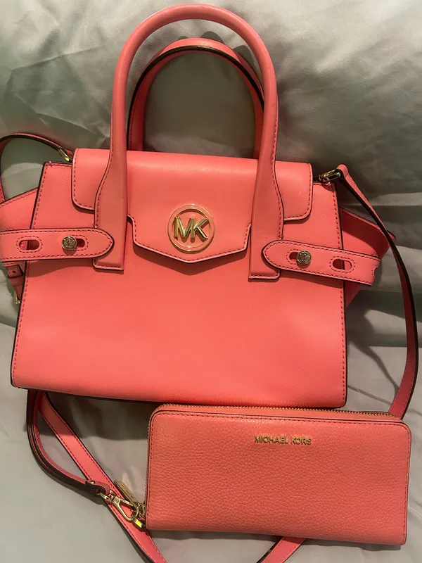 Michael Kors Pink Satchel Handbag and Wallet Set - Image 7