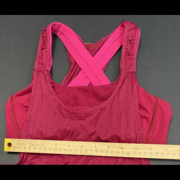 Lululemon Tank Top Bra Red Pink Luxury Designer Athletic Lounge Preppy 6‎ - Image 2