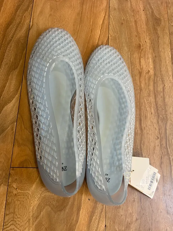 Zara Light blue Mesh Slip-On jelly ballet Flats Sz 9 - Image 7