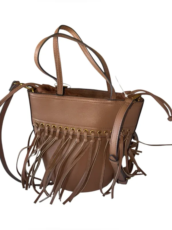 NWT $118 Steve Madden Fringe Bucket Bag Nutshell Tan Crossbody or Tote Bag - Image 6