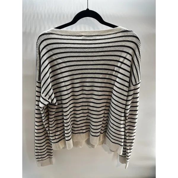 LRL cream & black striped Off Shoulders‎ coastal/farmhouse chic vibe XL - Image 5