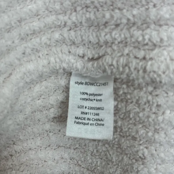 Barefoot Dreams CozyChic Knit Side Tie Ribbed Robe Almond Off White Size XL - Image 7