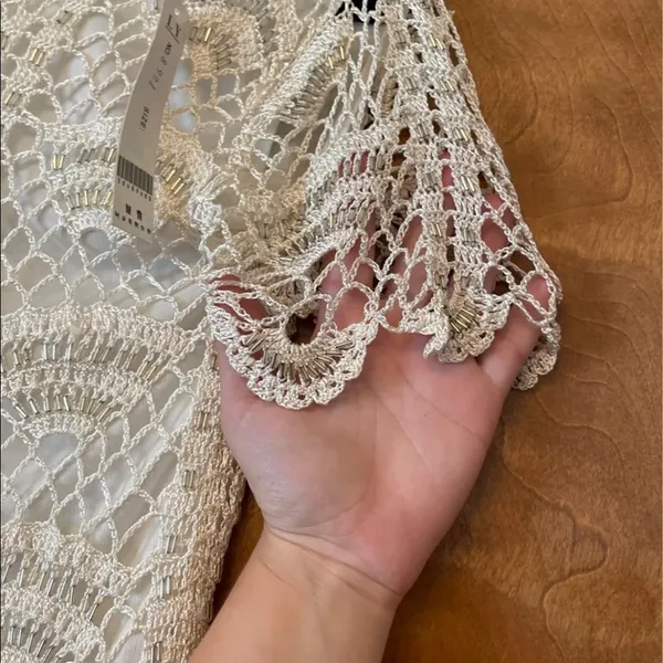 NWT Vintage Beaded Crochet Top Size XS - Image 8