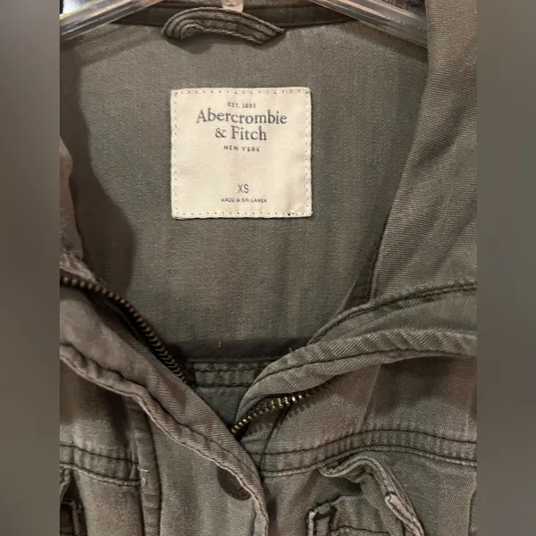Abercrombie & Fitch Green‎ Skyler Military Hooded Zip Parka Utility Jacket Sz XS - Image 4