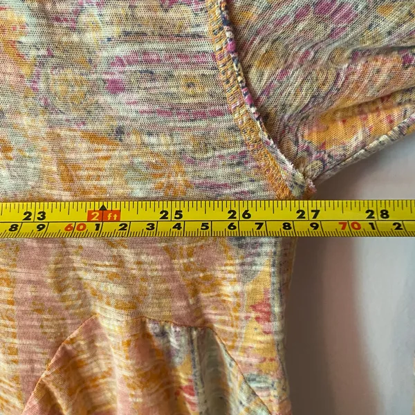 Free People Orange Pink Paisley Oversized Loungewear Long Sleeve Shirt Medium - Image 7