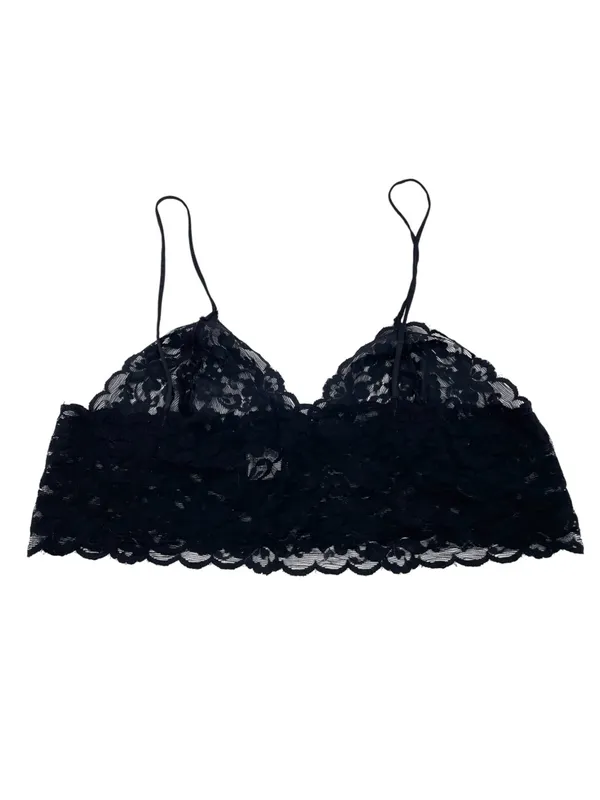Vintage 80s 90s Alana Gale Sheer Black Lace Bralette Cami Small Dark Coquette - Image 6