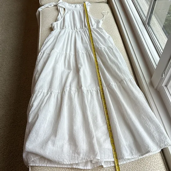NWOT Reverse White Tiered Open Back Lined Midi Dress - Image 11