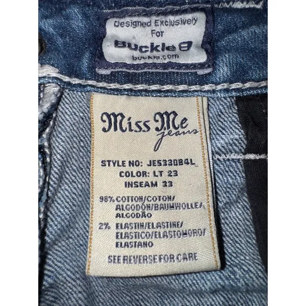 Miss‎ Me Bootcut Jeans Womens 27 Medium Wash Wing Sequin Pocket JE5330B4L Buckle - Image 7