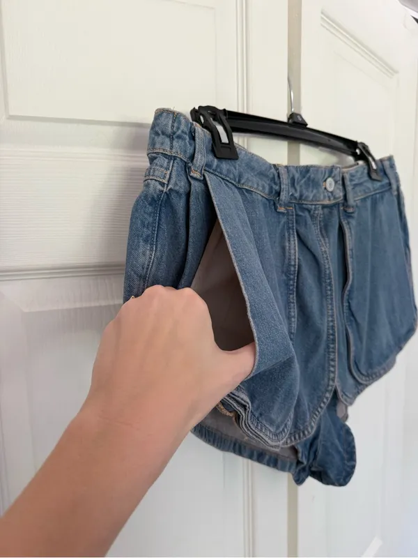 NWOT Free People We the Free Prince Street Denim Micro Shorts Overlay Size 31 - Image 5
