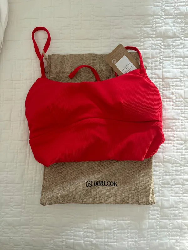 Berlook Red Ribbed One Piece Swimsuit - Image 3