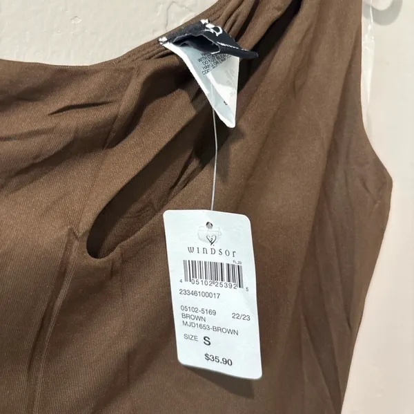 Windsor Brown One Shoulder Dress - Image 3