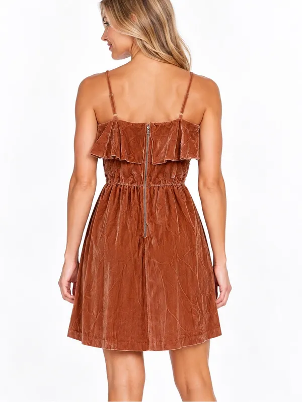 Alice + Olivia Alexis Ruffled Velvet Mini Dress size 4 - Image 2