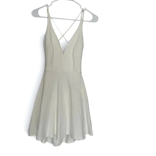 Lulus Believe In Love White Backless Skater Dress Women M Strappy Open Back - Image 7