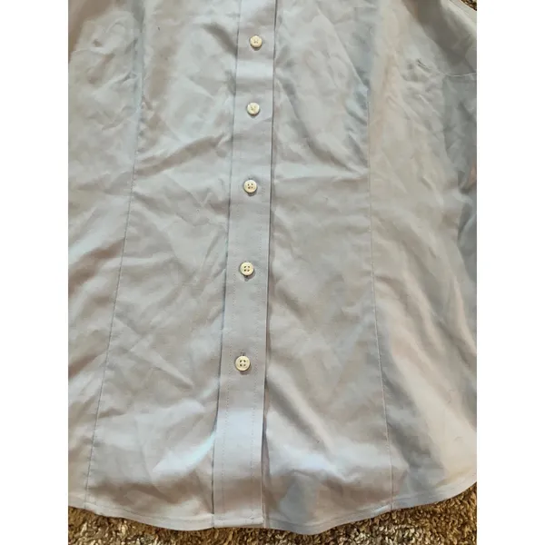 Brooks‎ Brothers Light Blue Sleeveless Button Down Fitted Shirt Size 2 - Image 3