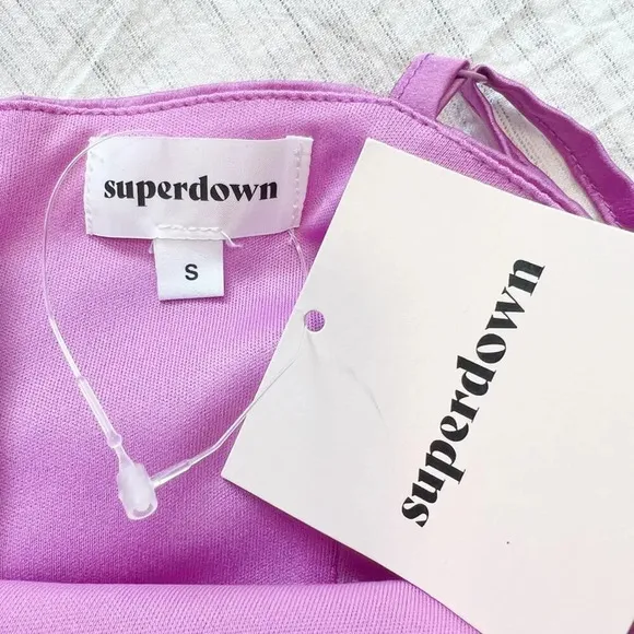 NWT SUPERDOWN Arezo Cowl Wrap Dress in‎ Purple Mini - Image 5