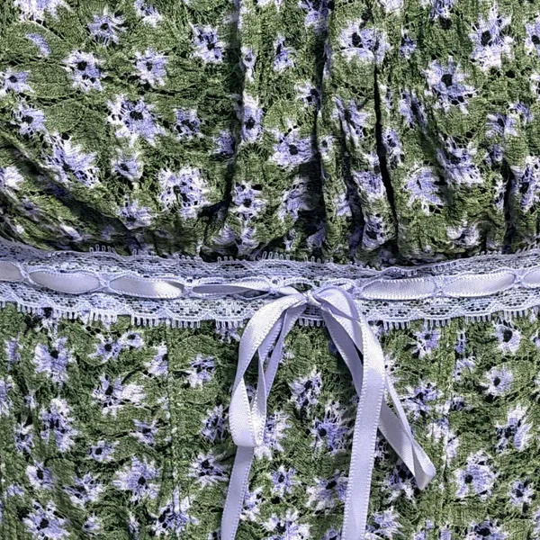 No Boundaries‎ Women Green Purple Floral Lace Camisole Ribbon Crop Top XL 16-18 - Image 3