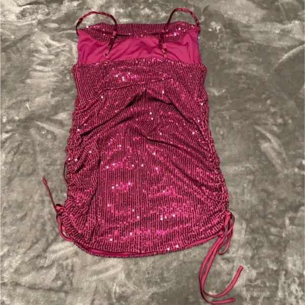 Plum Purple Sequin Sleeveless Bodycon Dress-L-Wild Fable - Image 4