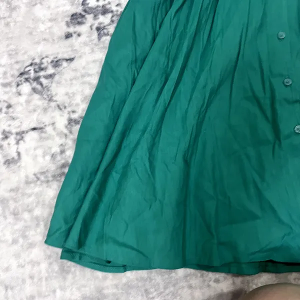 Chelsea 28 Green Enamel A-Line Linen Blend Mini Dress - Womens Size L - Image 3