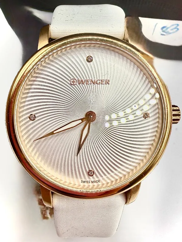 Wenger Womens White/Gold Watch NWT 35mm - Image 8
