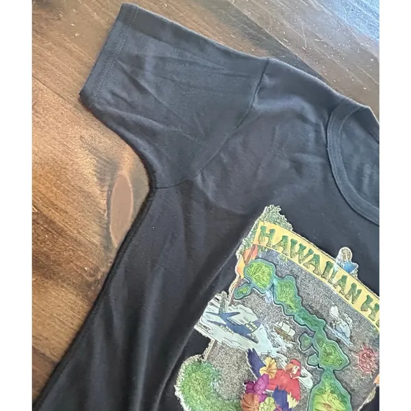 Vintage Hawaiian High‎ Black Short Sleeve Cotton Shirt Top Women's Size Medium - Image 3