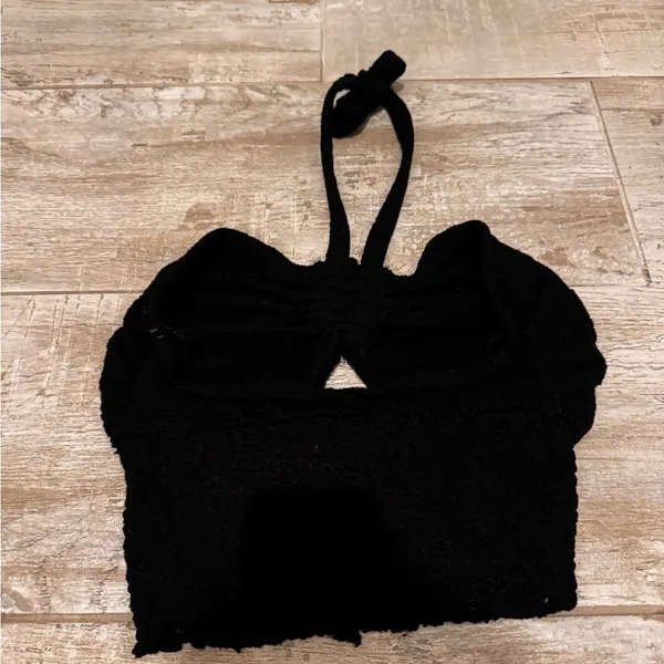 Urban Outfitters Black Cut Out Halter Top - Image 3