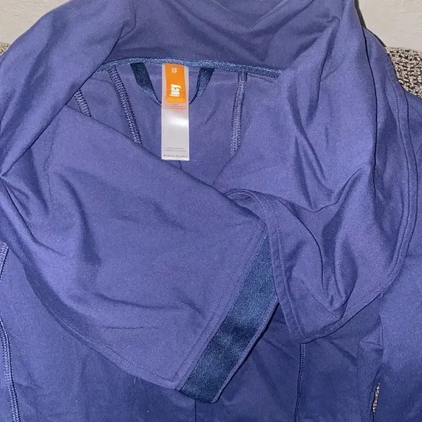 ✨Lucy Asymmetrical Zip Button Closure Yoga Jacket✨ Blue Size XS - Image 12
