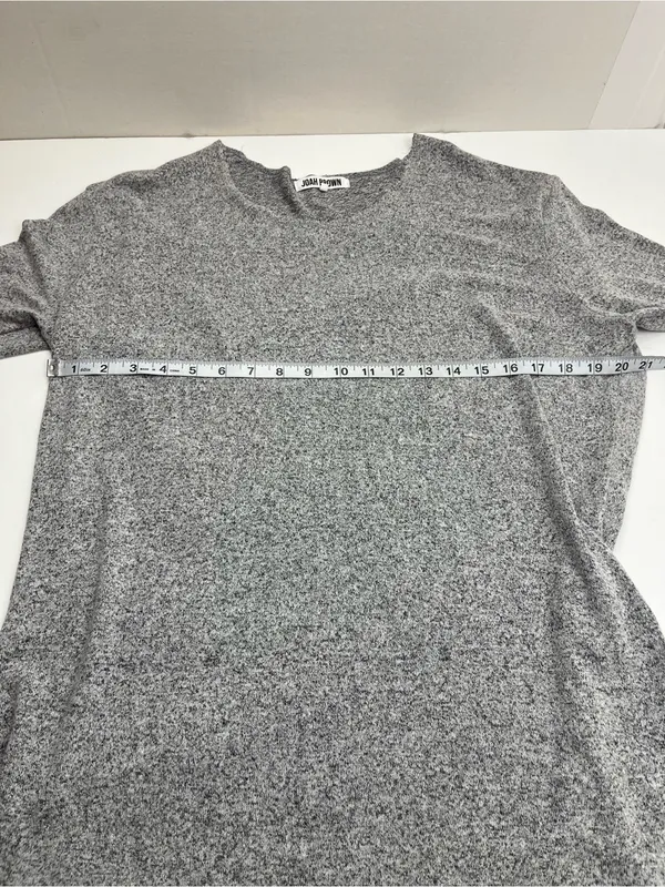 Joah Brown Heather Gray Longline Layered Tunic Long Sleeve Womens One Size FLAW - Image 4