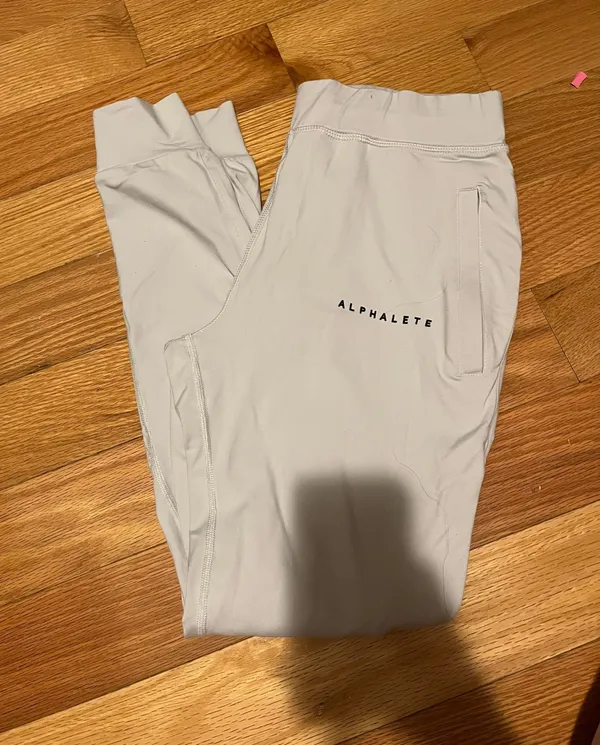 Alphalete Light Grey Joggers Size Small - Image 2