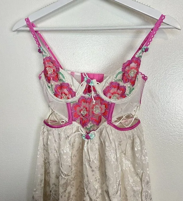 FOR LOVE & LEMONS Festival Floral Slip Dress in White Multi Size XX-Small NWT - Image 6