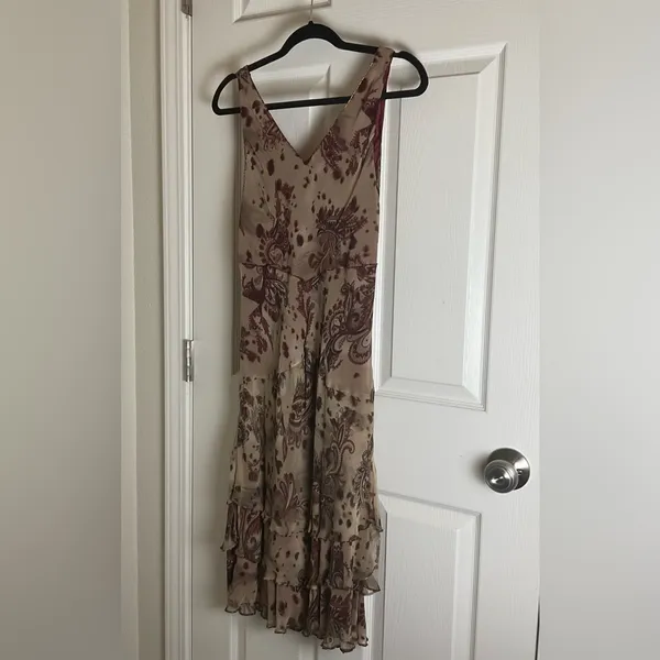 Robbie Bee Silk Paisley Midi Dress Beaded Fairycore Whimsigoth Y2K Size 10 - Image 10