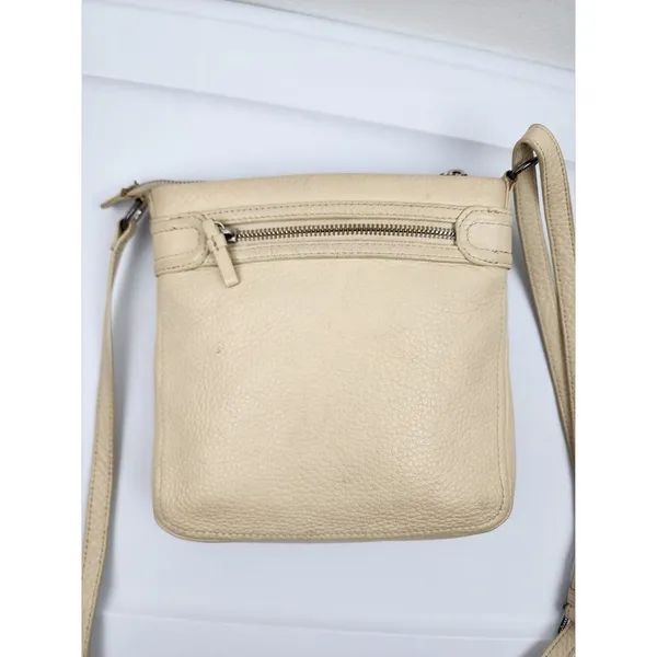Brighton Cream Leather Crossbody with Front Pocket - Image 5