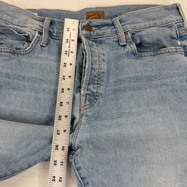MOTHER Light Wash‎ Straight Leg Button Fly Denim Jeans Womens Size 29 High Rise - Image 6