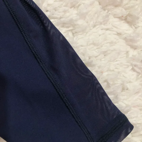 Aerie Offline Goals 7/8 High Rise Mesh Leggings Navy Blue Small - Image 6